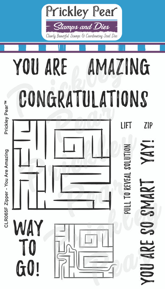 Stamps - Zipper - You Are Amazing - CLR065F