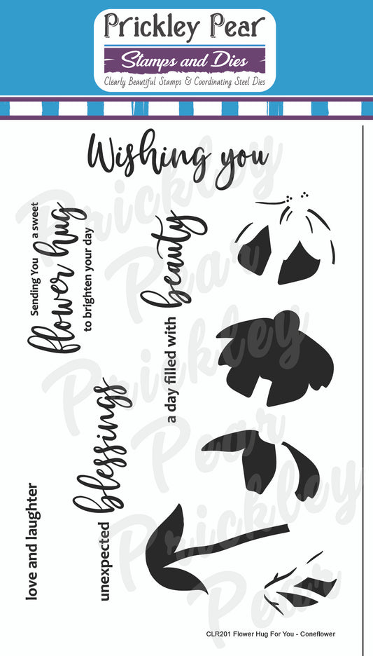 Stamps - Build a Flower - Flower Hug For You Coneflower - CLR201