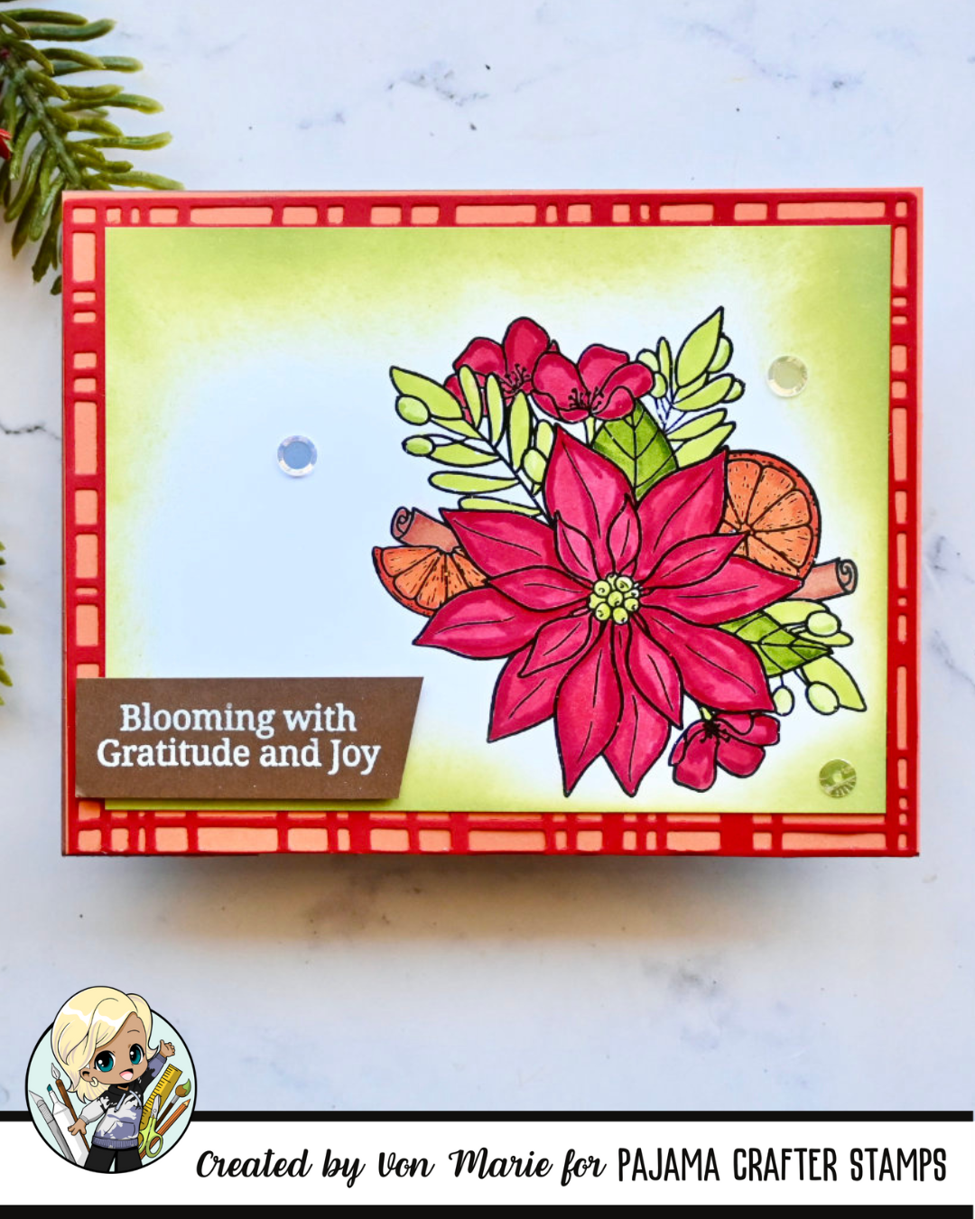 Citrus & Scarlet Blooms Stamps