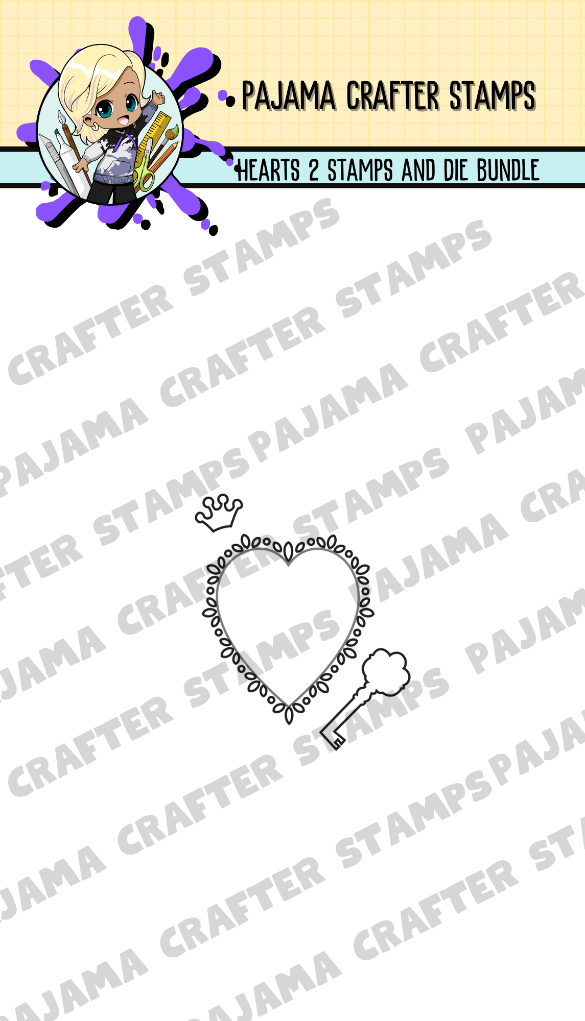 Heart Key Crown Die