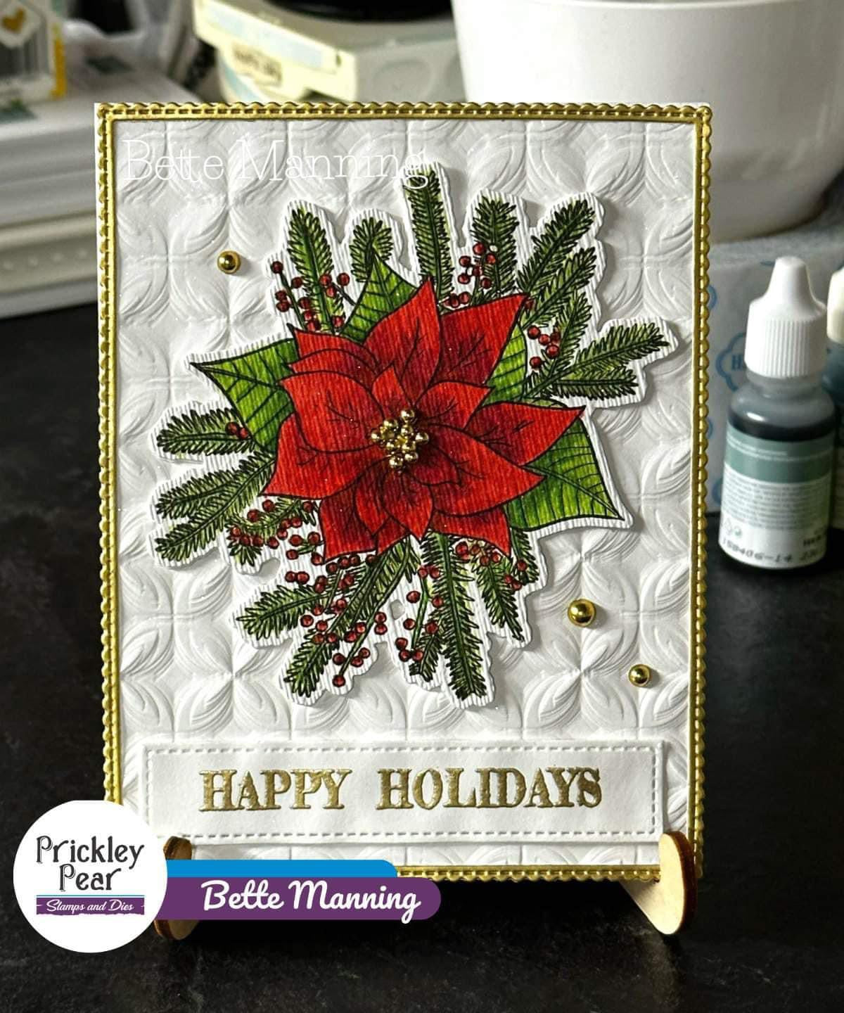 Sketched Florals - Poinsettia Stamps - CLR276