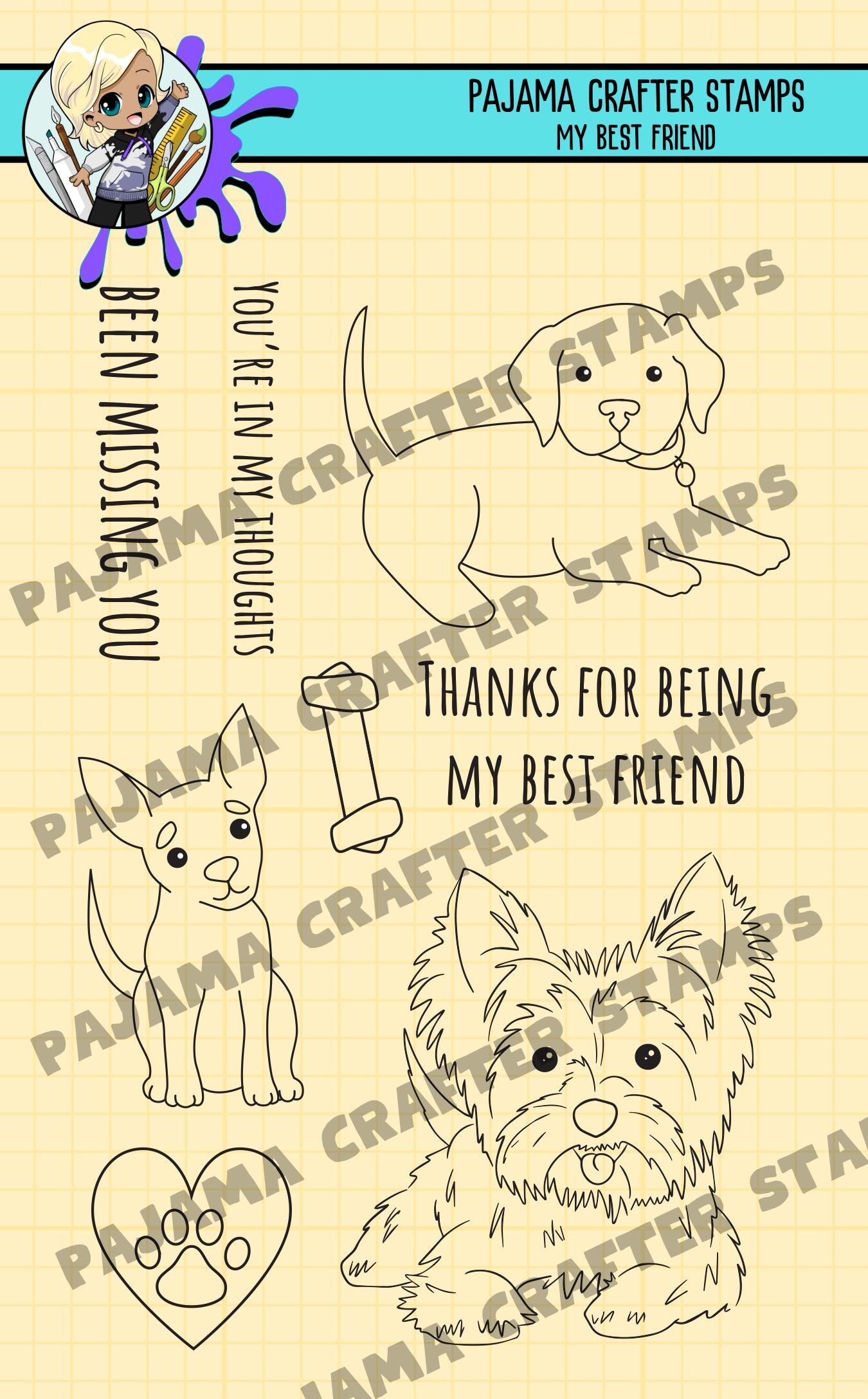 Stamps - My Best Friend – Pajama Crafter Stamps