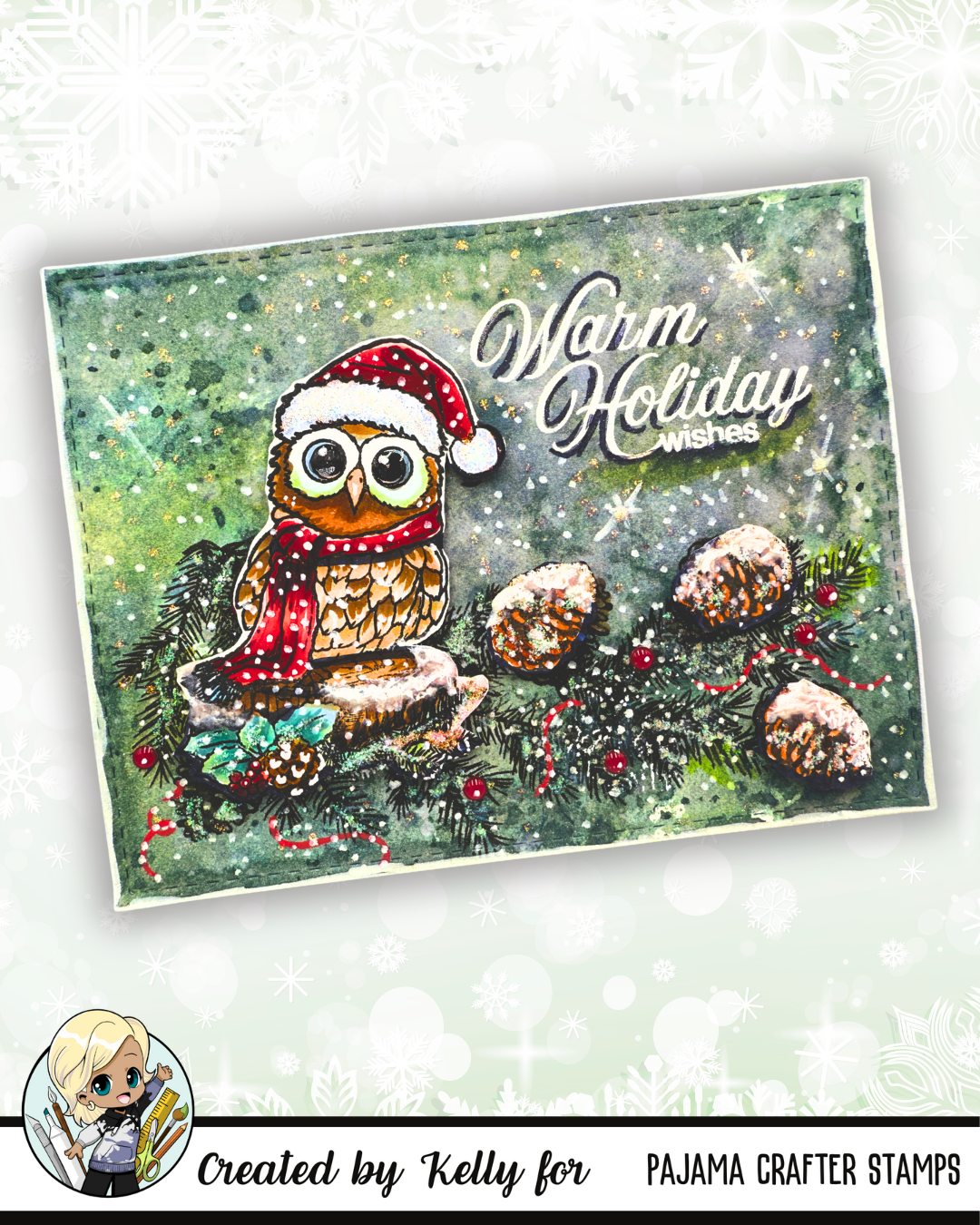 Rustic Christmas Owl Stamps