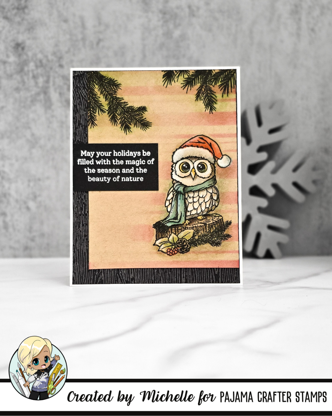 Rustic Christmas Owl Stamps