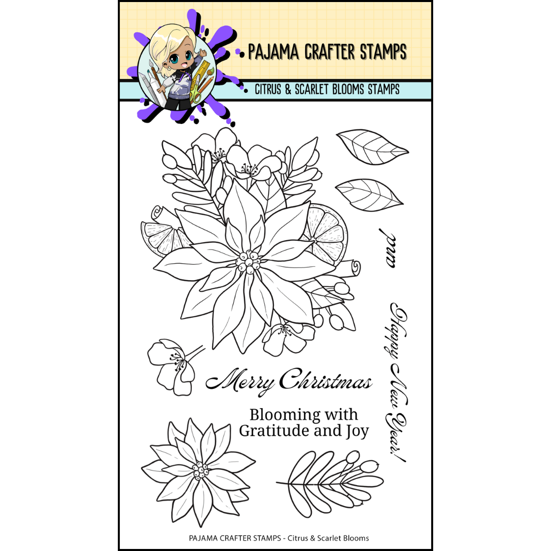 Citrus & Scarlet Blooms Stamps