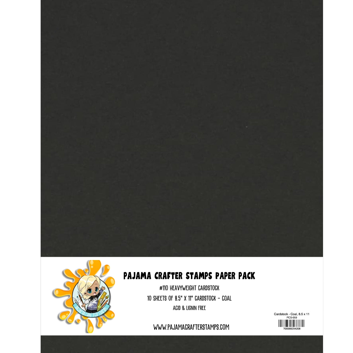 Coal Card stock 8.5 x 11 - 10 PACK