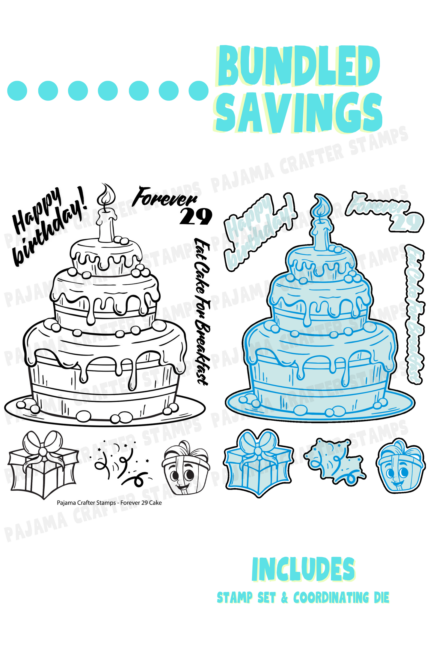 Forever 29 Cake Stamp & Die Bundle