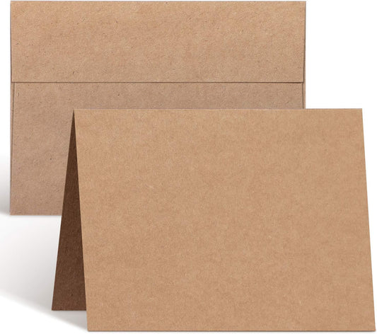 Kraft A2 Card Bases w/Envelopes (Side Fold- 4.25" x 5.5")