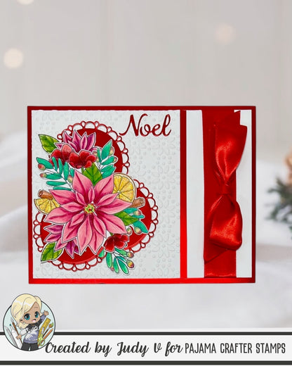 Citrus & Scarlet Blooms Stamps