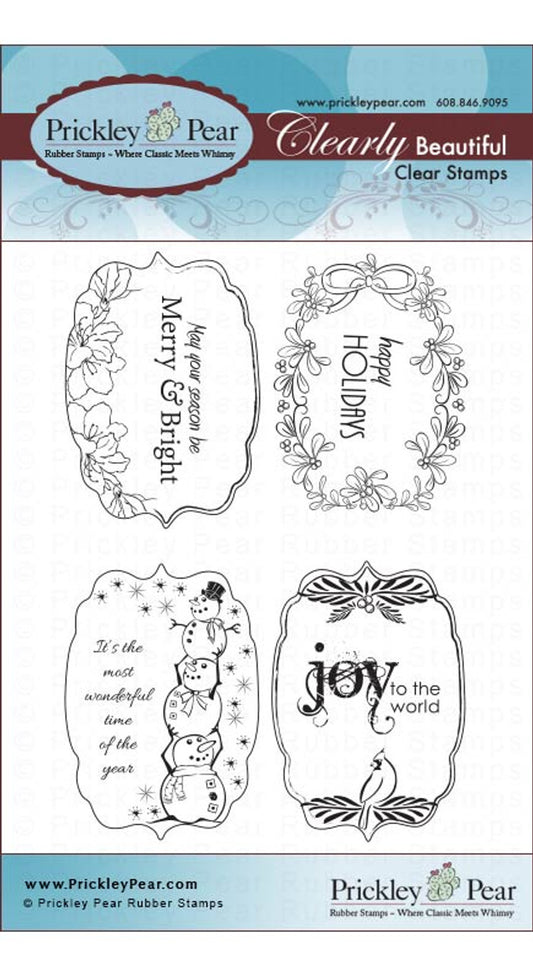 Stamps - Flourished Oval 3 Holidays - CLR033B