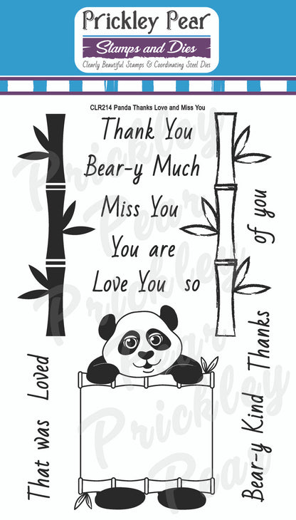 Panda Thanks Love and Miss You Stamp and Die Bundle