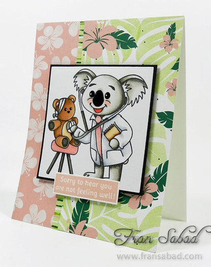 Doctor Koala Bear Get Well Soon Stamps