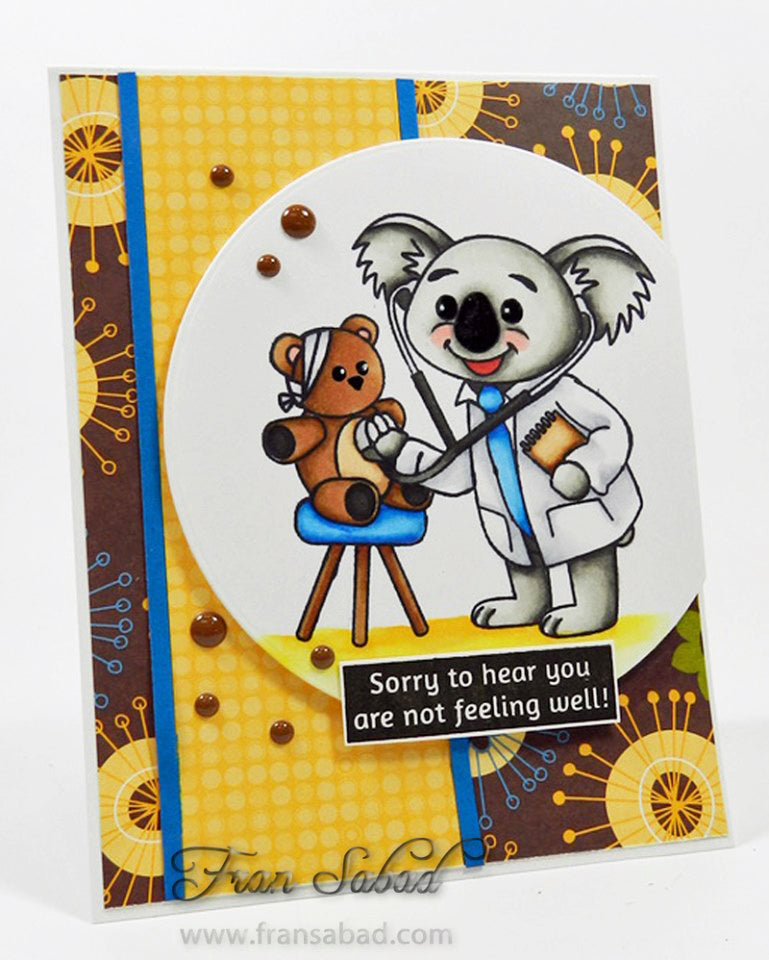 Doctor Koala Bear Get Well Soon Stamps