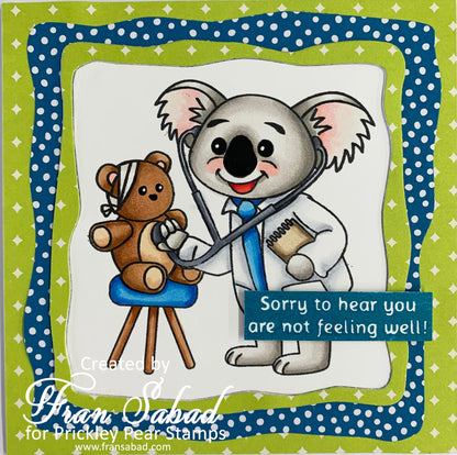 Doctor Koala Bear Get Well Soon Stamps