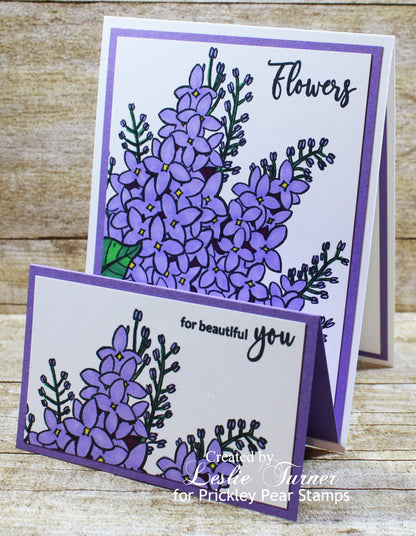 Sketched Florals -  Lilac Stamps - CLR246