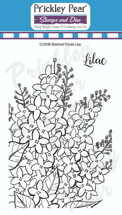 Sketched Florals -  Lilac Stamps - CLR246