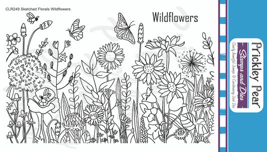 Stamps - Sketched Florals -  Wildflowers - CLR249