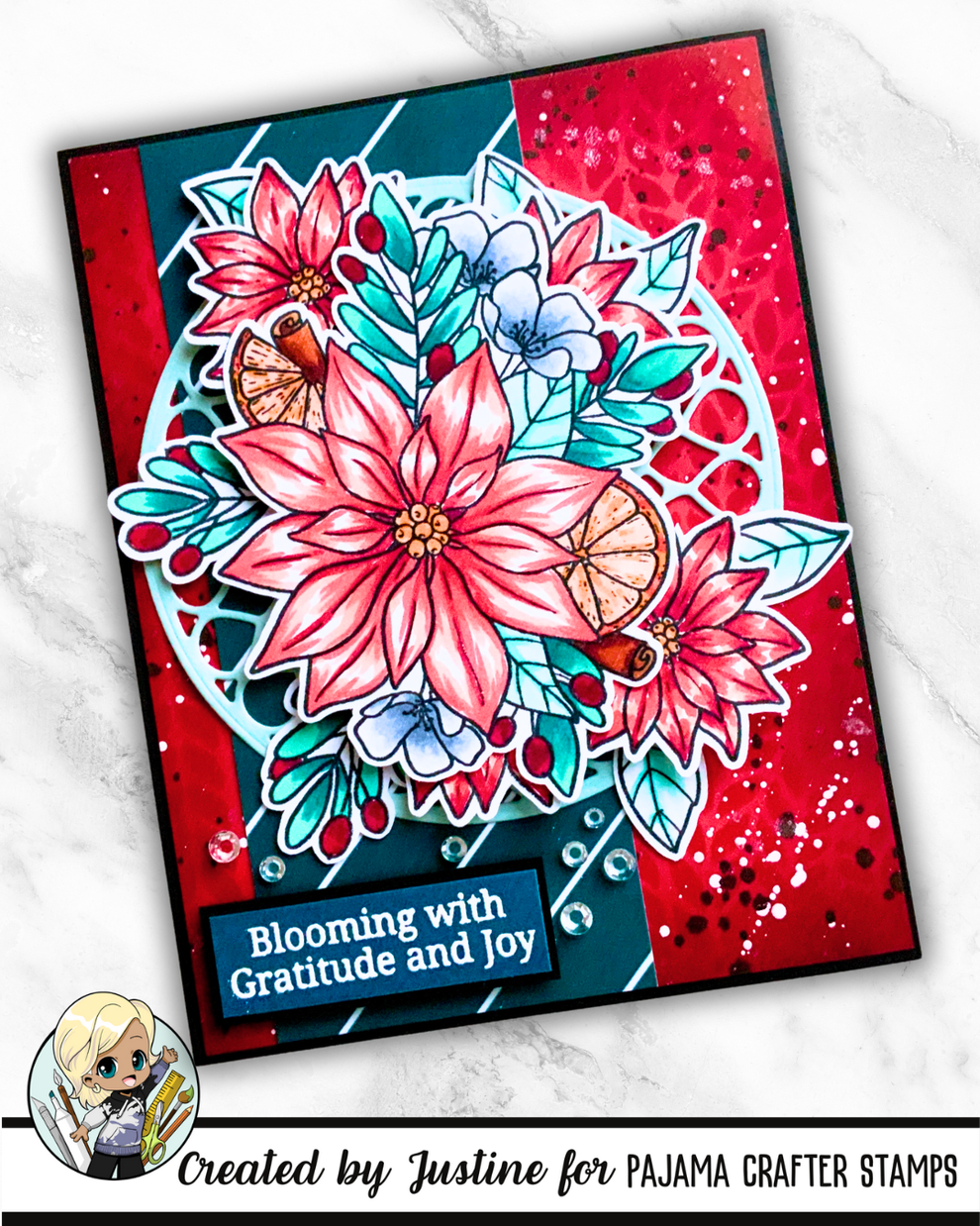 Citrus & Scarlet Blooms Stamps – Pajama Crafter Stamps