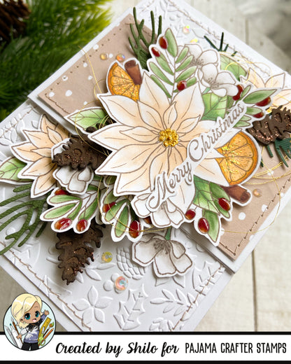 Citrus & Scarlet Blooms Stamps