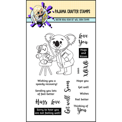Doctor Koala Bear Get Well Soon Stamps