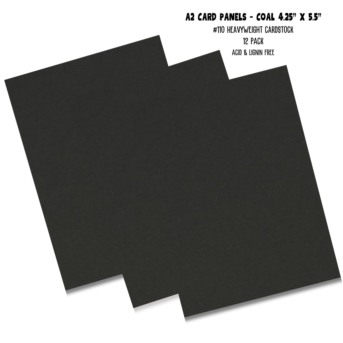 Cardstock - Coal Card Panels - 4.25" x 5.5", 12 pack - PCS-058