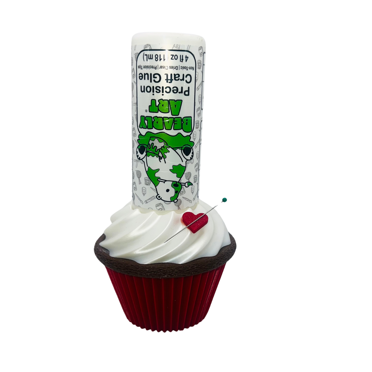 Cupcake Glue Holder - Red/White