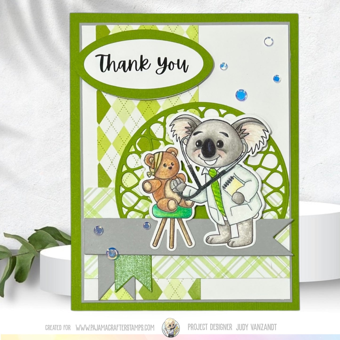 Doctor Koala Bear Get Well Soon Stamps
