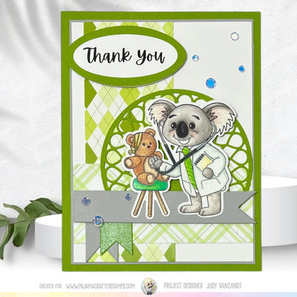 Doctor Koala Bear Get Well Soon Stamps