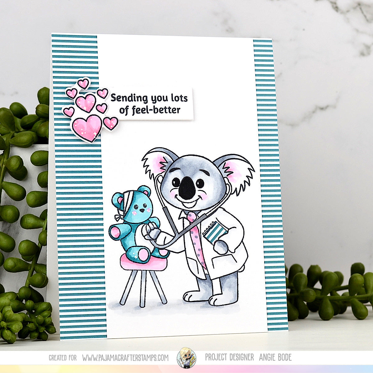 Doctor Koala Bear Get Well Soon Stamps