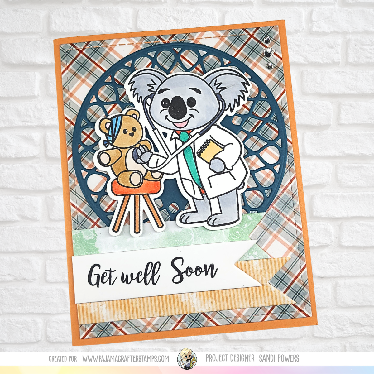 Doctor Koala Bear Get Well Soon Stamps