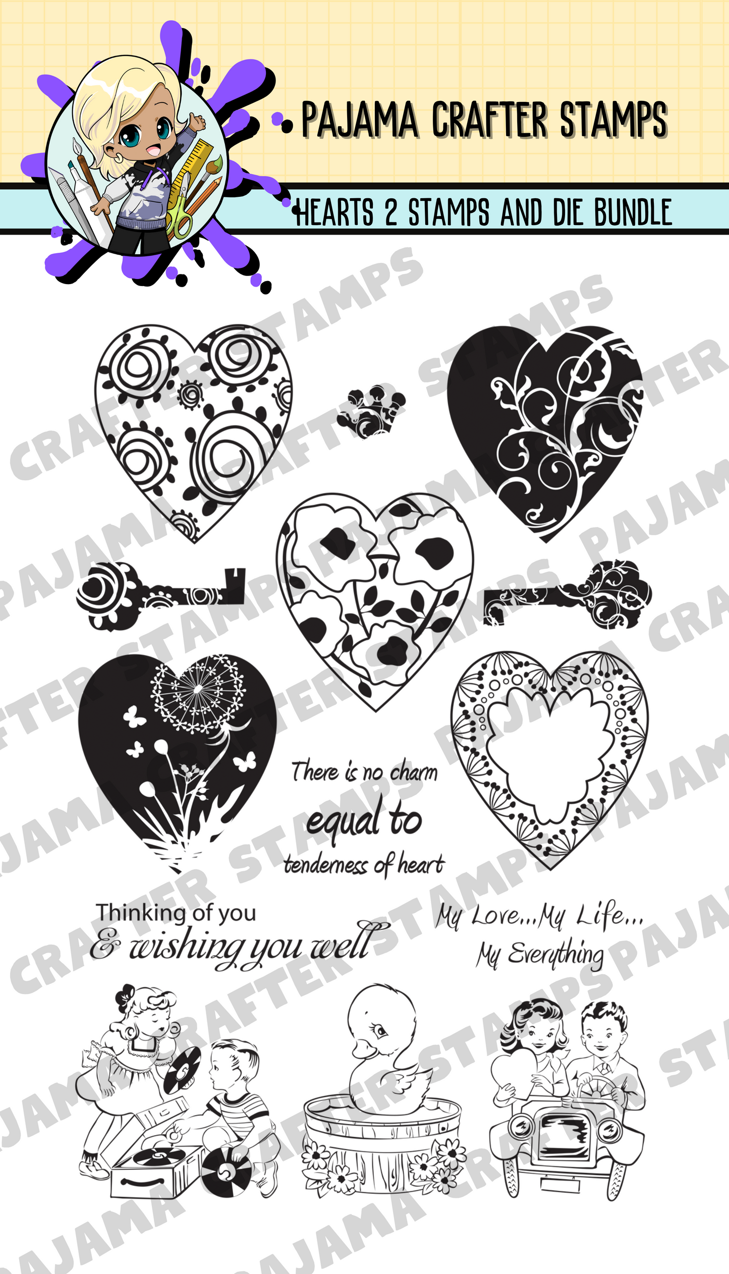 Hearts 2 Stamps & Die Bundle