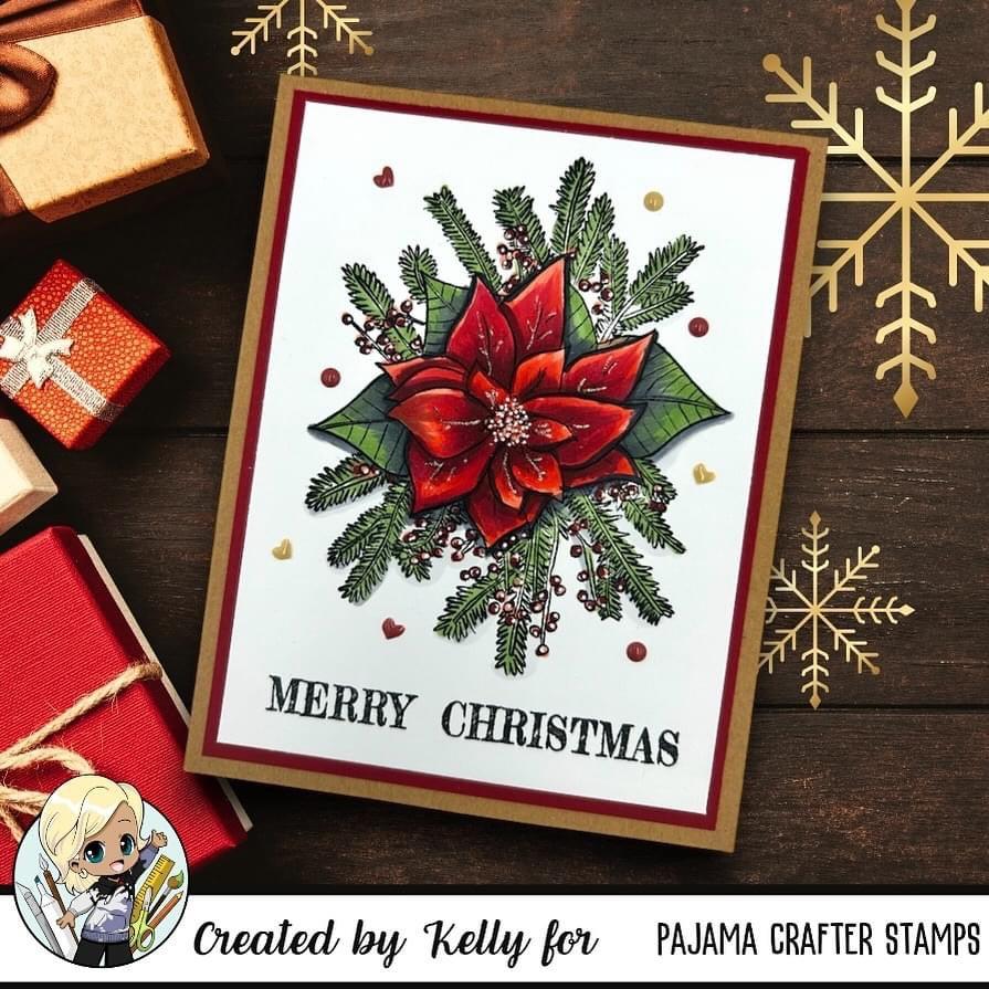 Sketched Florals - Poinsettia Stamps - CLR276