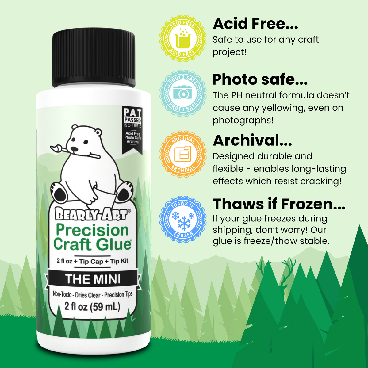 Bearly Art THE MINI Precision Craft Glue - Mini 2 ounce Bottle