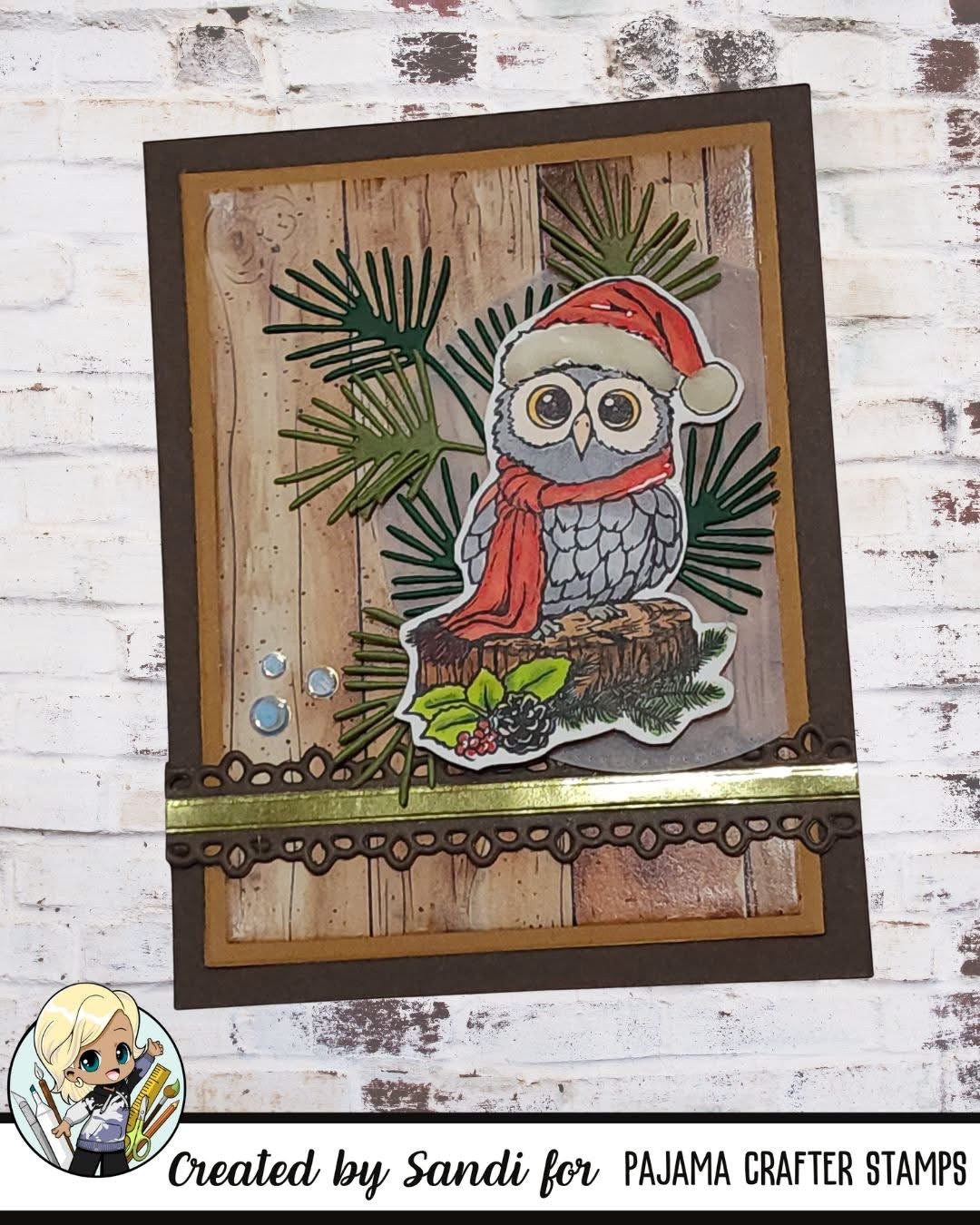 Rustic Christmas Owl Stamps