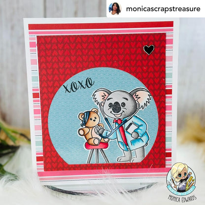 Doctor Koala Bear Get Well Soon Stamps