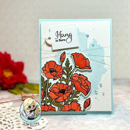 Stamps - Sketched Florals -  Poppy - CLR247