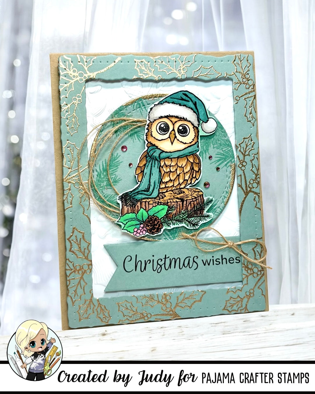 Rustic Christmas Owl Stamps