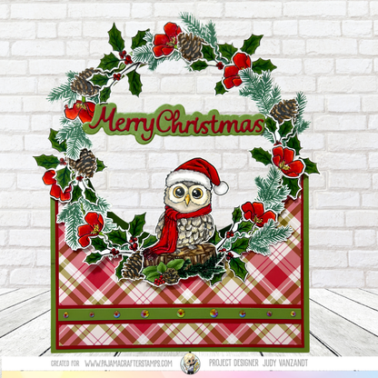 Rustic Christmas Owl Stamps