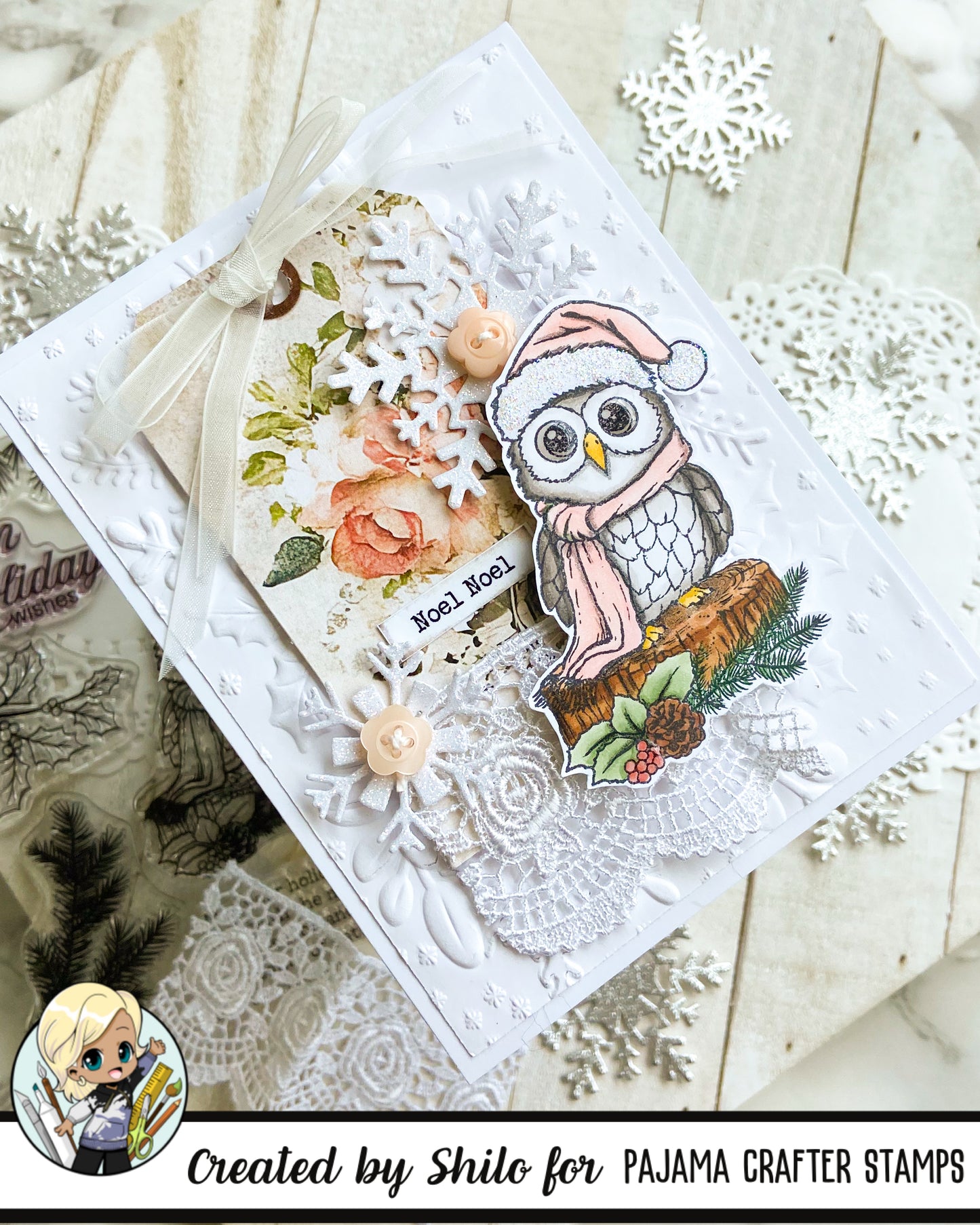 Rustic Christmas Owl Stamps
