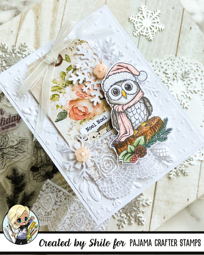Rustic Christmas Owl Stamps