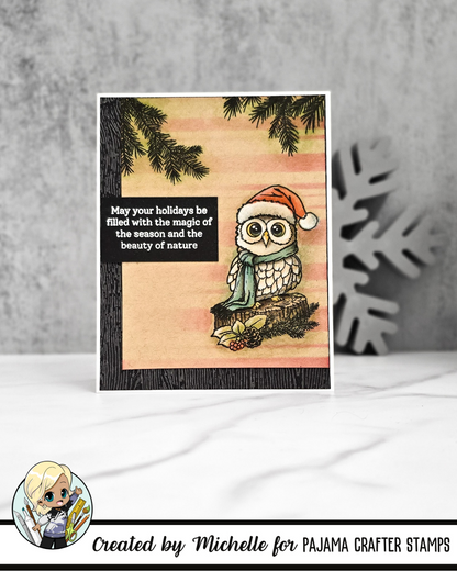 Rustic Christmas Owl Stamps