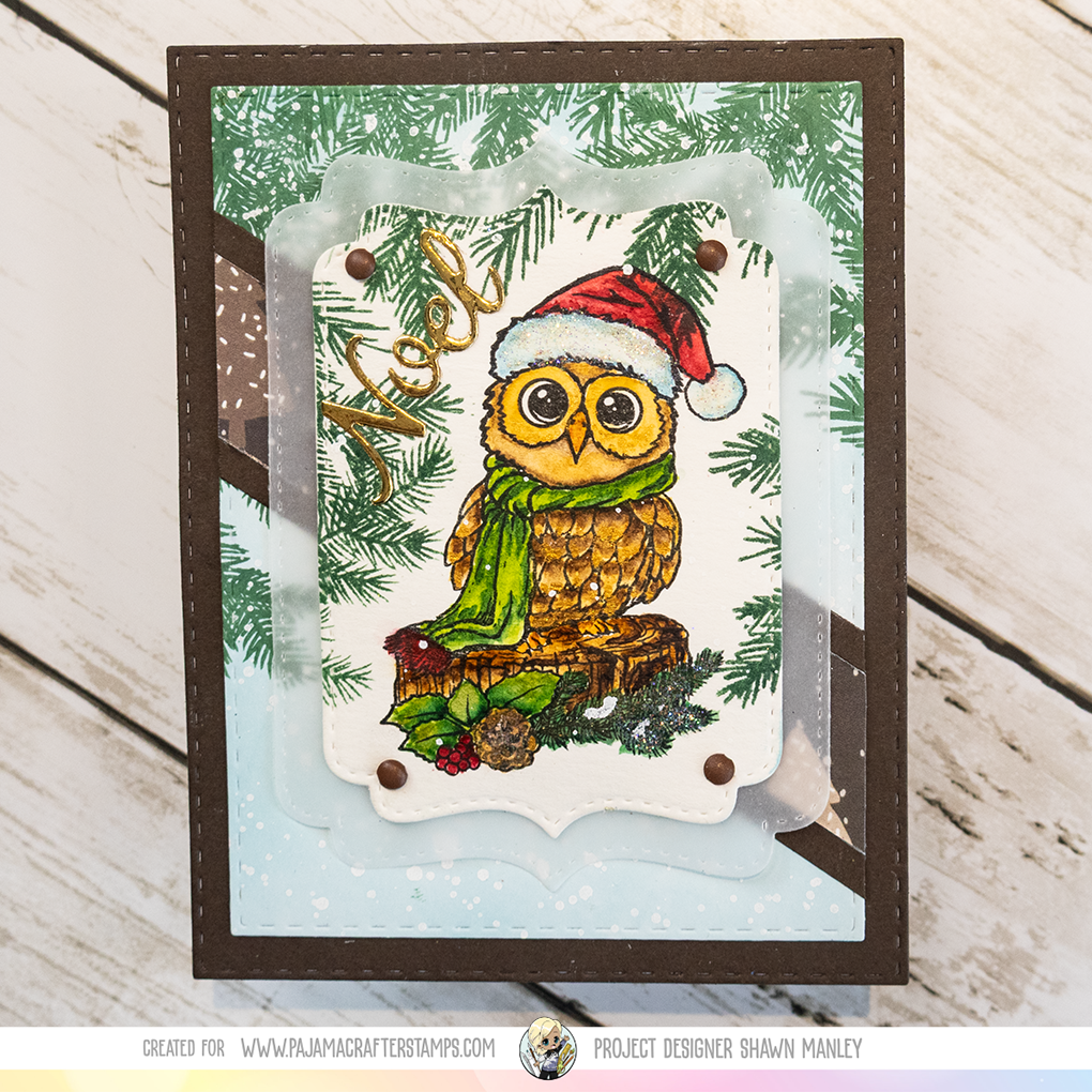 Rustic Christmas Owl Stamps