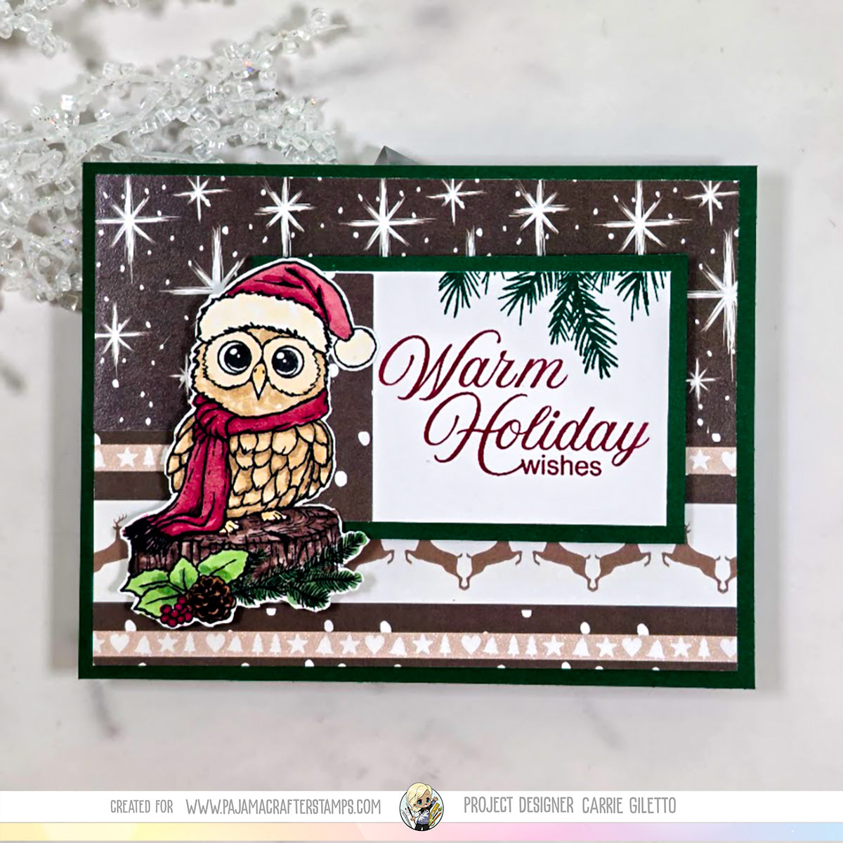 Rustic Christmas Owl Stamps