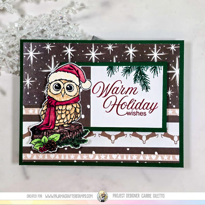 Rustic Christmas Owl Stamps