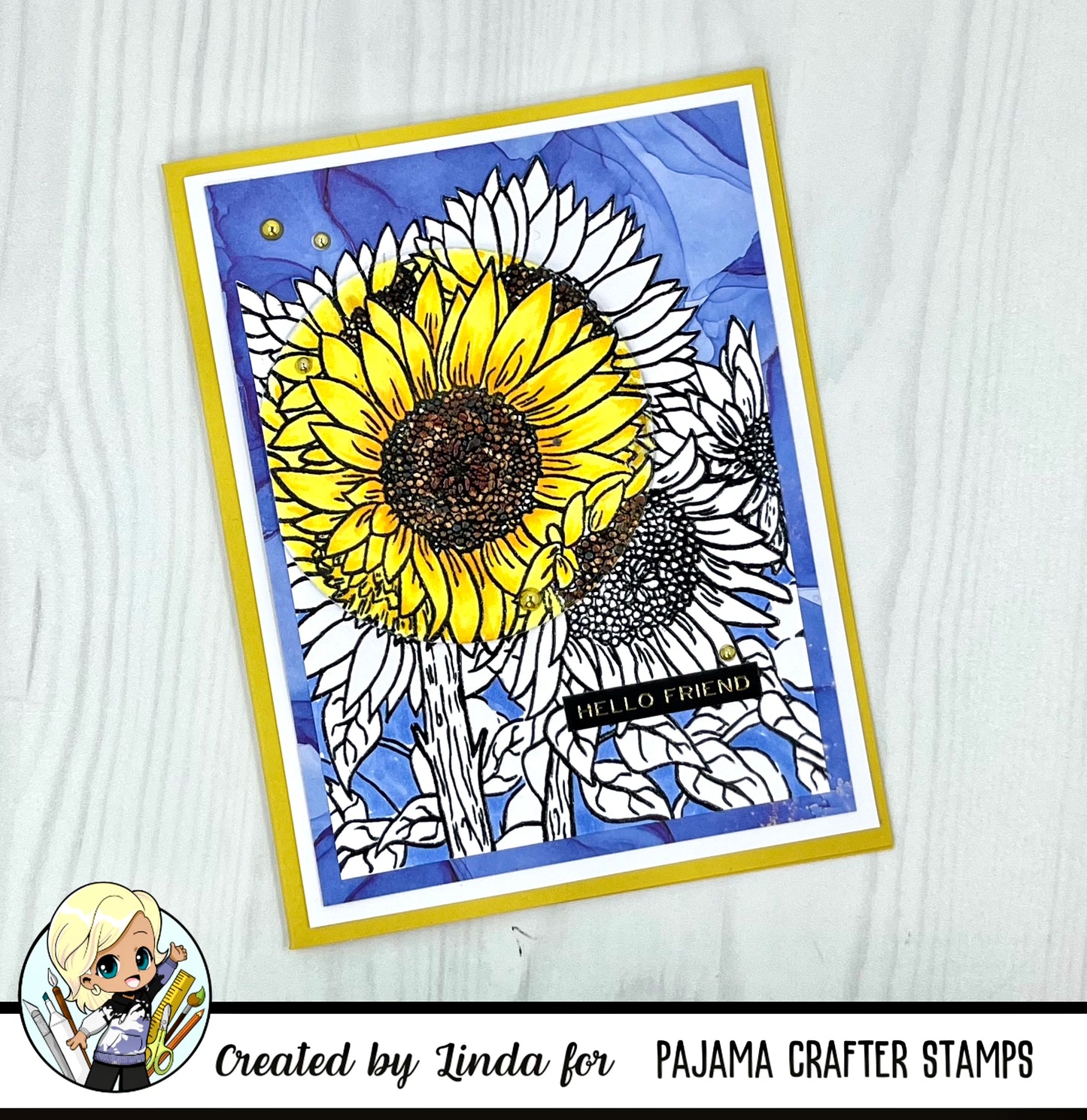 Sketched Florals -  Sunflowers Stamps