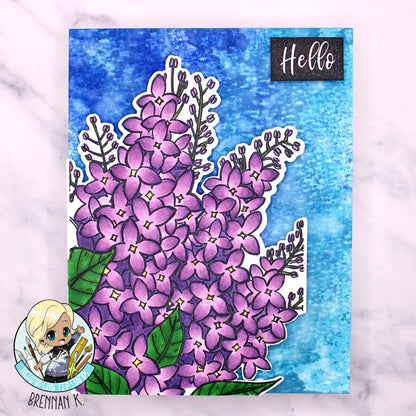 Sketched Florals -  Lilac Stamps - CLR246