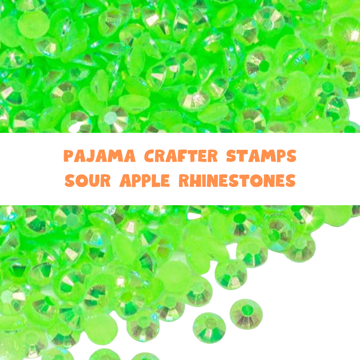 Sour Apple Rhinestone Mix Embellishments