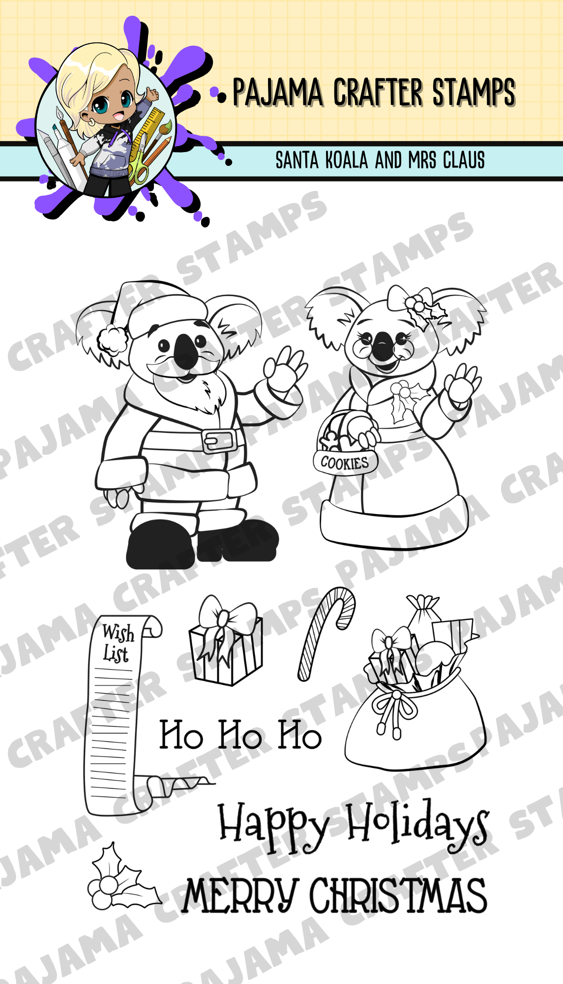 Santa Koala and Mrs Claus Stamp and Die Bundle