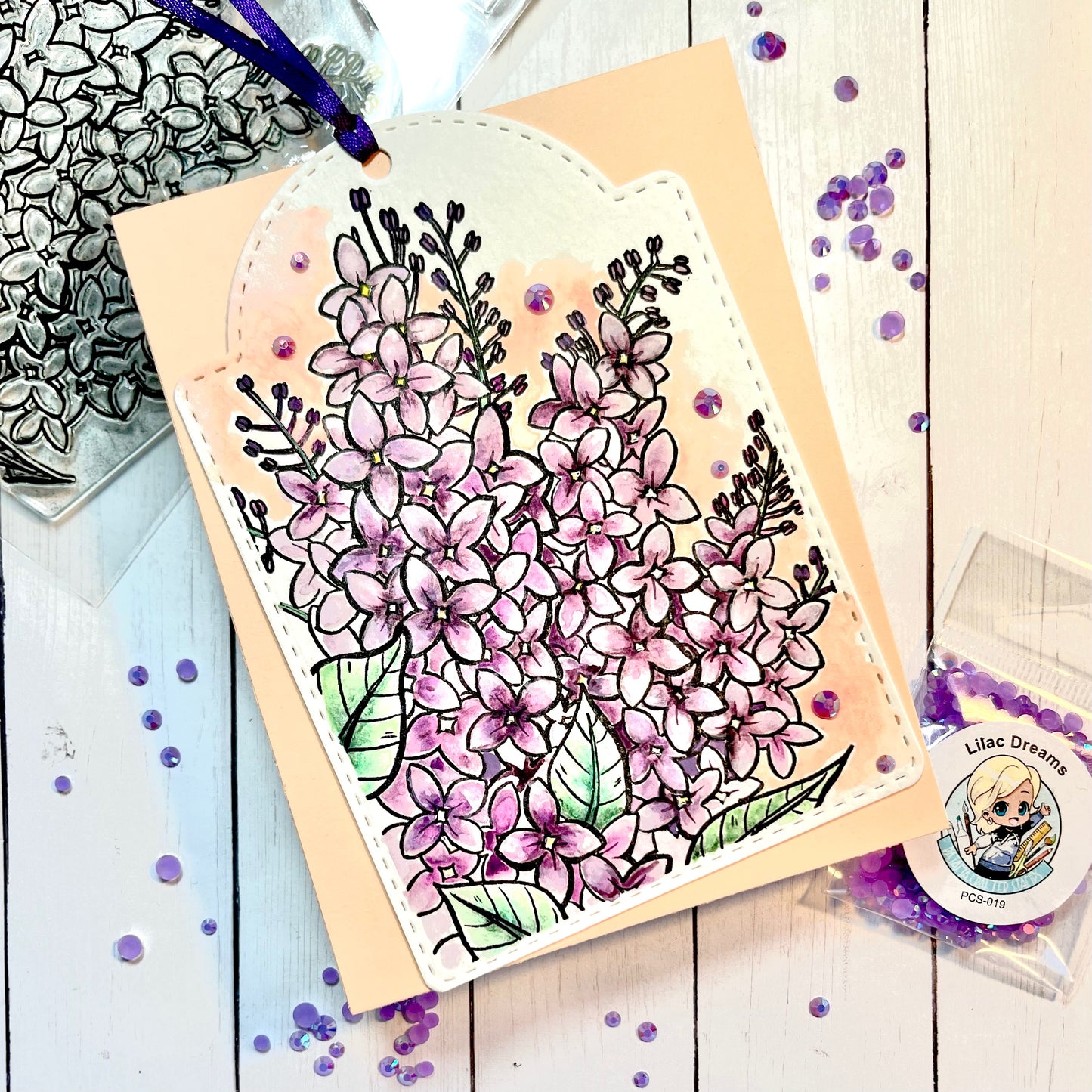 Sketched Florals -  Lilac Stamps - CLR246