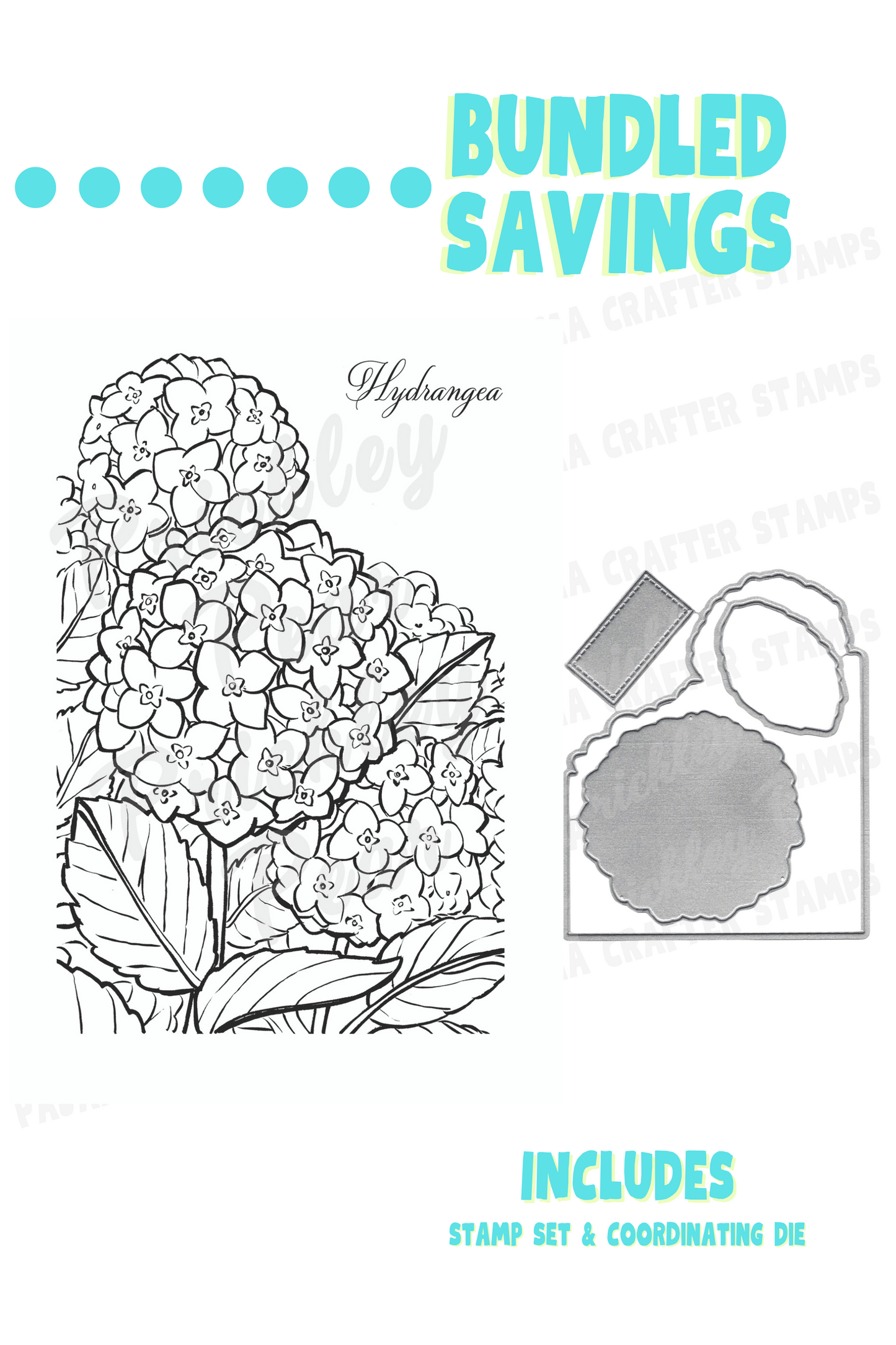 Sketched Florals - Hydrangea Stamp & Die Bundle